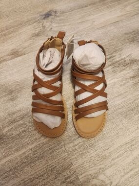 Old Navy Girls' Tan Brown Strappy Gladiator Sandals Toddler 8